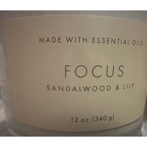 Threshold 3-Wick Focus Candle Made With Essential Oils Sandalwood & Lilly